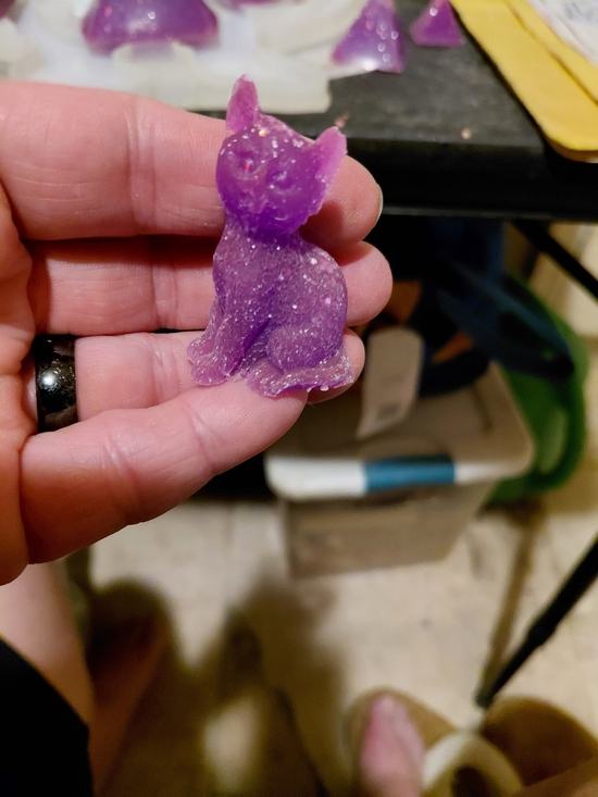 Handmade Other - Plush-Textured Purple Cat Chew Toy for Small Pets